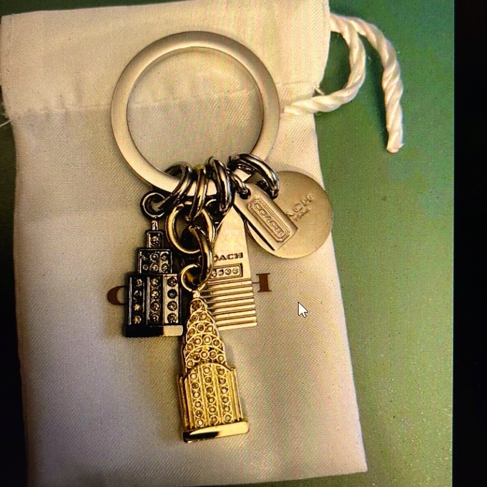 Coach NYC Skyline Mixed Metals & Rhinestones Bag Charm nwot